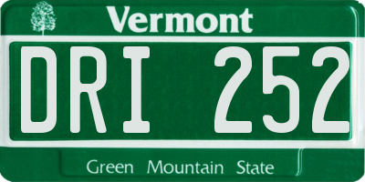 VT license plate DRI252