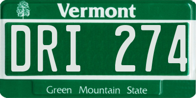 VT license plate DRI274