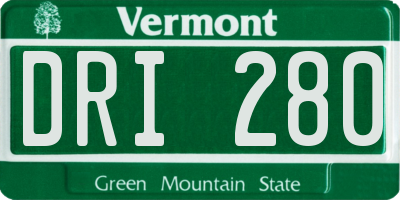 VT license plate DRI280