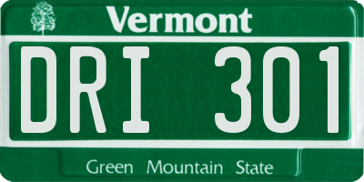 VT license plate DRI301