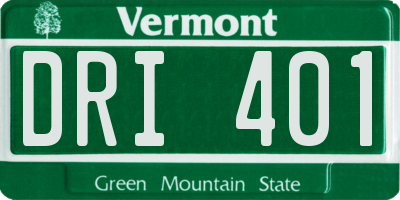 VT license plate DRI401