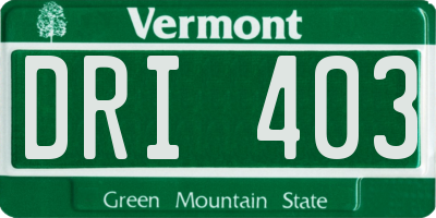 VT license plate DRI403