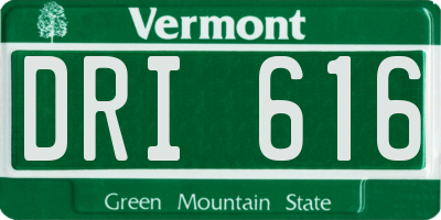 VT license plate DRI616