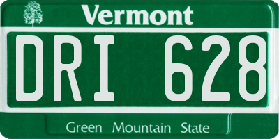 VT license plate DRI628