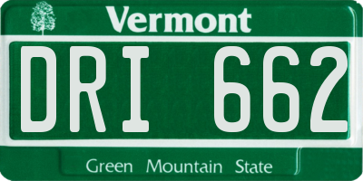 VT license plate DRI662