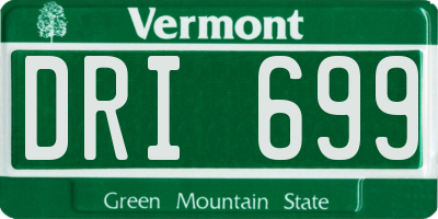 VT license plate DRI699