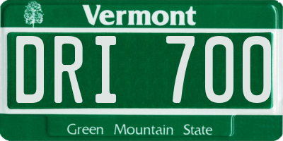 VT license plate DRI700
