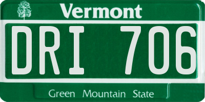 VT license plate DRI706