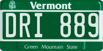 VT license plate DRI889
