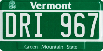 VT license plate DRI967