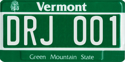 VT license plate DRJ001