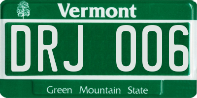 VT license plate DRJ006