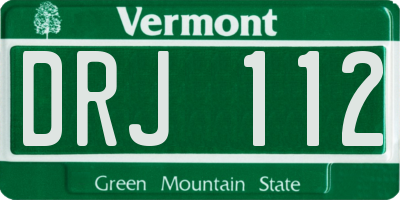 VT license plate DRJ112