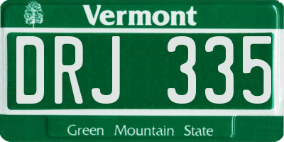 VT license plate DRJ335