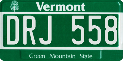 VT license plate DRJ558