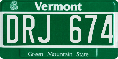 VT license plate DRJ674