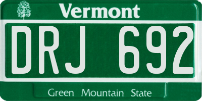 VT license plate DRJ692