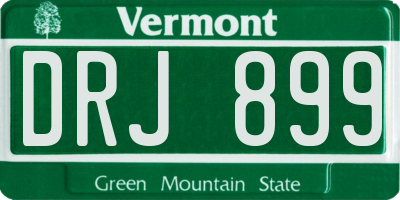 VT license plate DRJ899