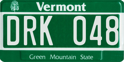 VT license plate DRK048