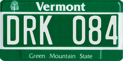 VT license plate DRK084