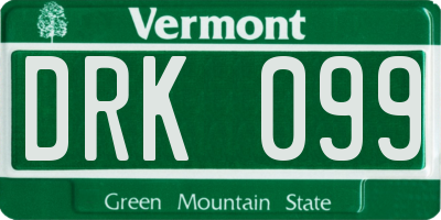 VT license plate DRK099