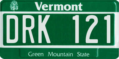 VT license plate DRK121