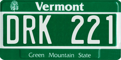 VT license plate DRK221