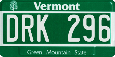 VT license plate DRK296