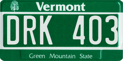 VT license plate DRK403