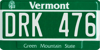 VT license plate DRK476
