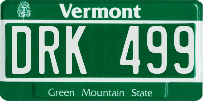 VT license plate DRK499