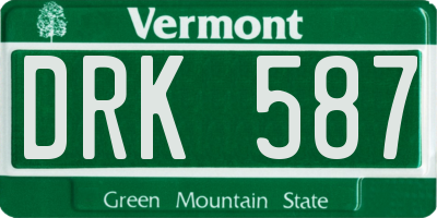 VT license plate DRK587