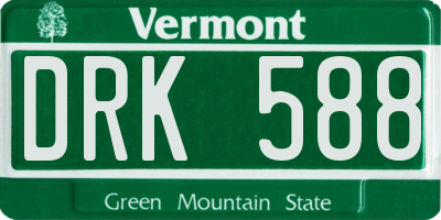 VT license plate DRK588