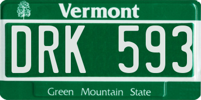 VT license plate DRK593