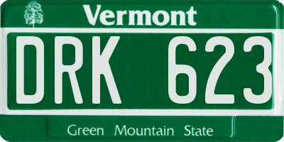 VT license plate DRK623