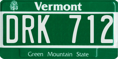 VT license plate DRK712