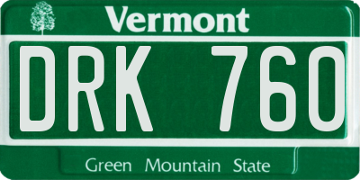 VT license plate DRK760