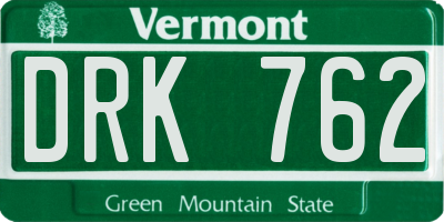 VT license plate DRK762