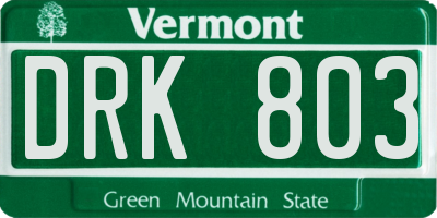 VT license plate DRK803
