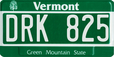 VT license plate DRK825