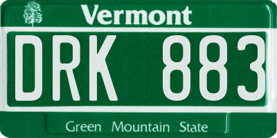 VT license plate DRK883