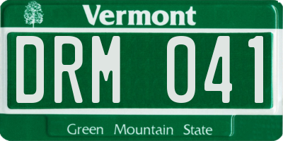 VT license plate DRM041