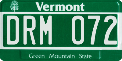 VT license plate DRM072