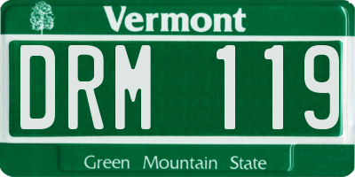 VT license plate DRM119