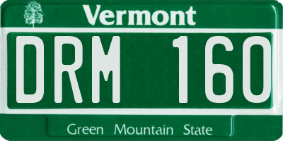 VT license plate DRM160
