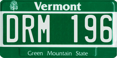 VT license plate DRM196