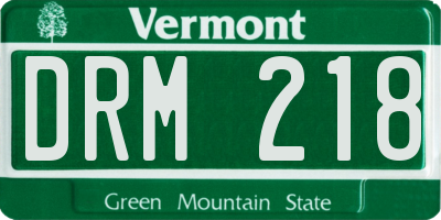 VT license plate DRM218