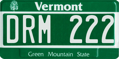 VT license plate DRM222