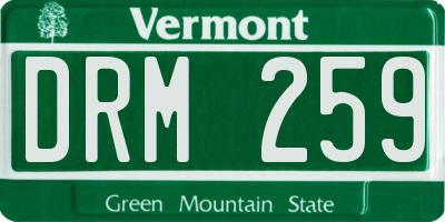 VT license plate DRM259