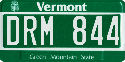 VT license plate DRM844